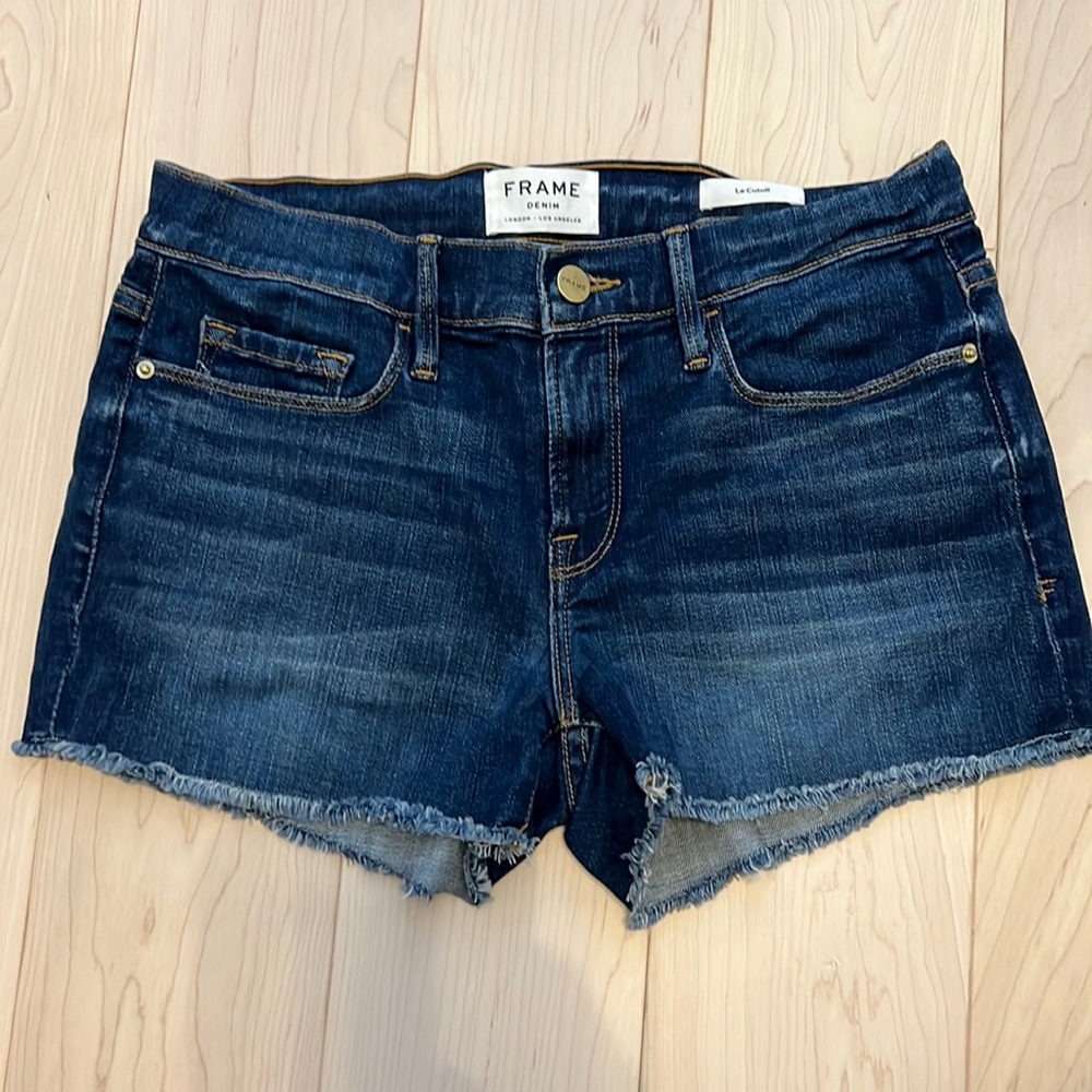 Frame Le Cutoff Denim Shorts 25